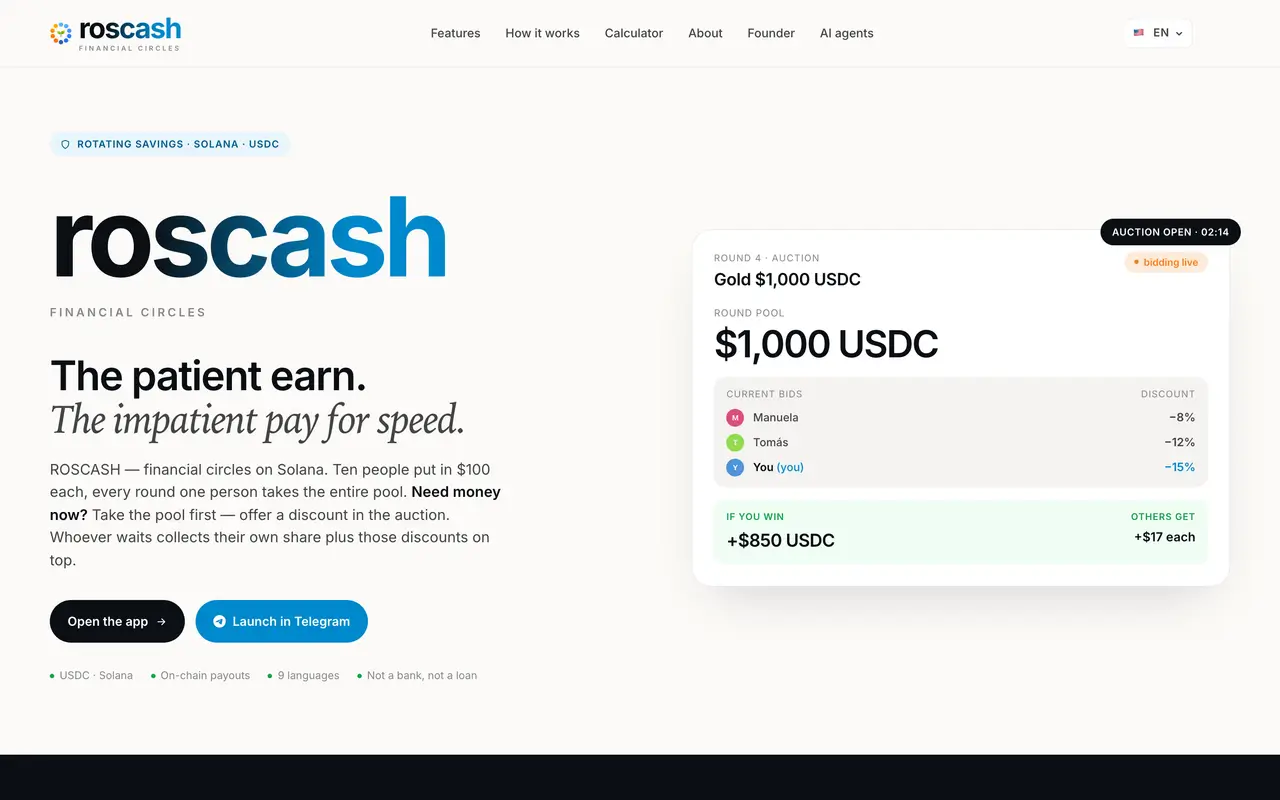 ROSCASH interface preview