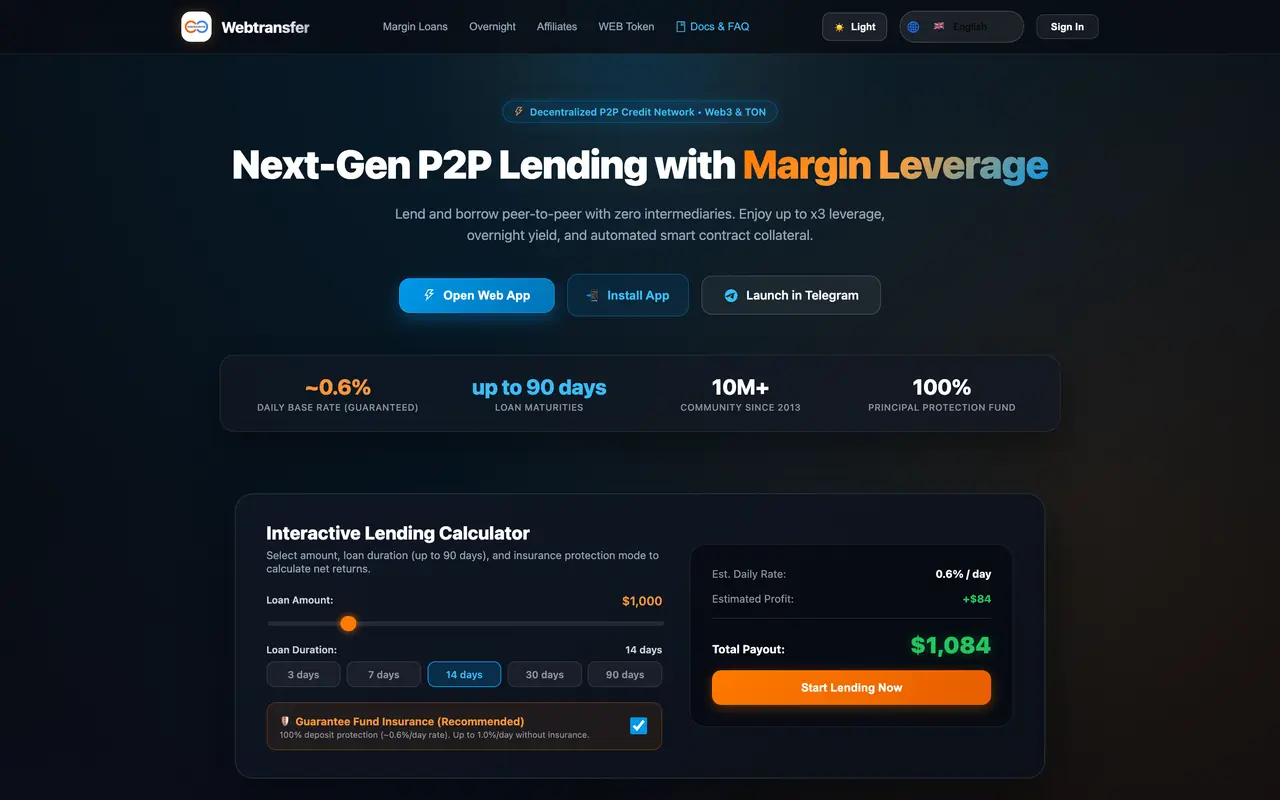 Webtransfer interface preview